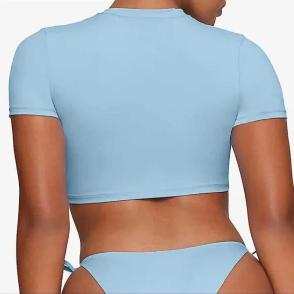 SKIMS RECYCLED SWIM SHIRT IRIS BLUE NWT 4X